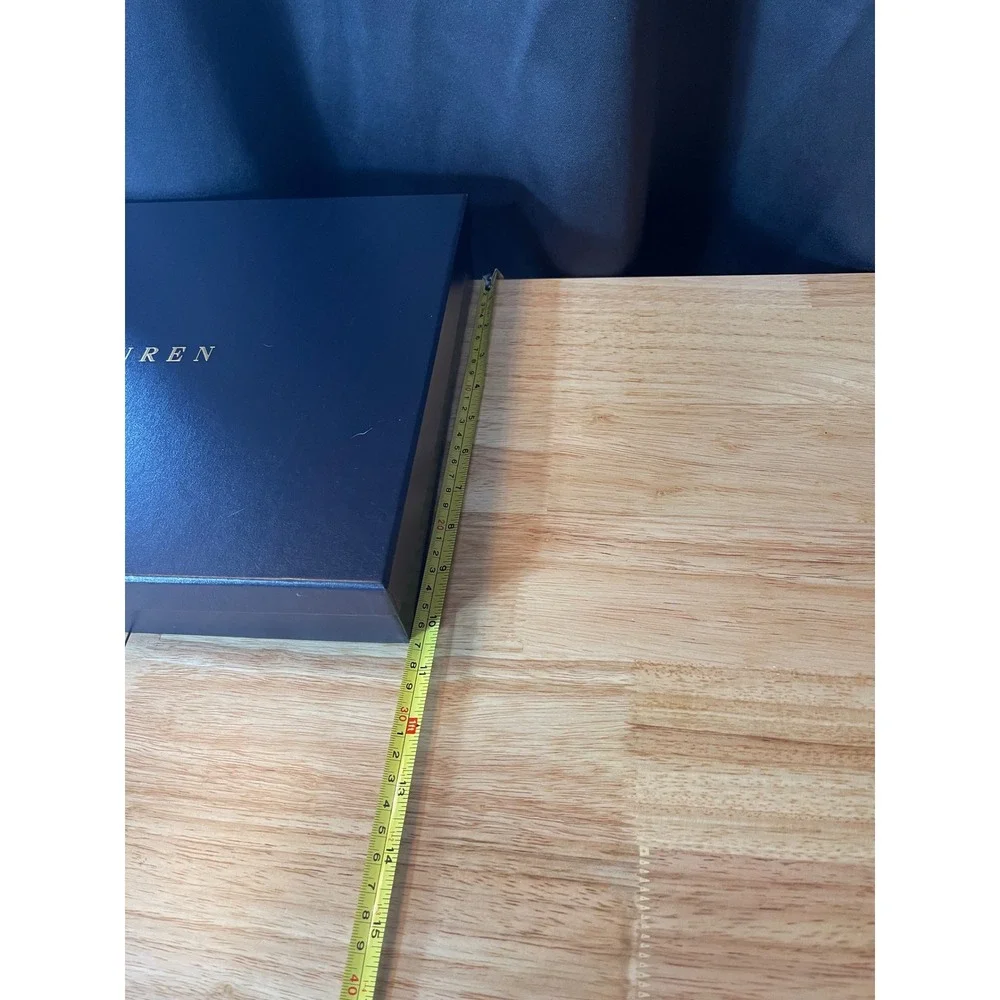 Ralph Lauren Navy Blue Gold Logo Large Gift Storage Box 17x11.5x2.5 Tissue Paper